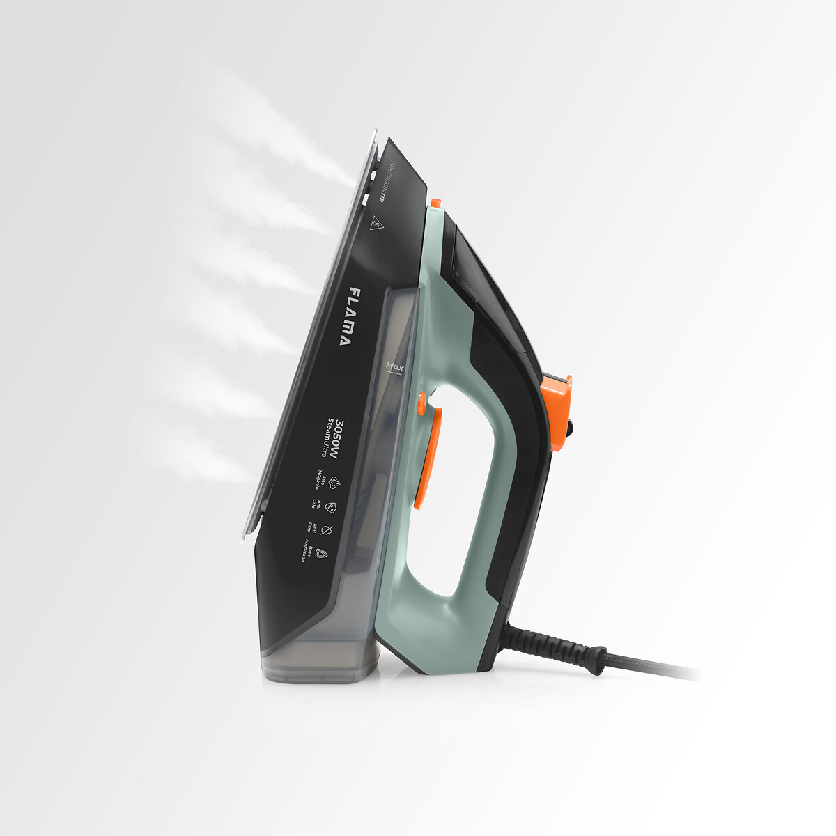 Ferro a Vapor SteamUltra AnodizedPlate 3050W Verde 5397FL, FLAMA preto/verde, FLAMA