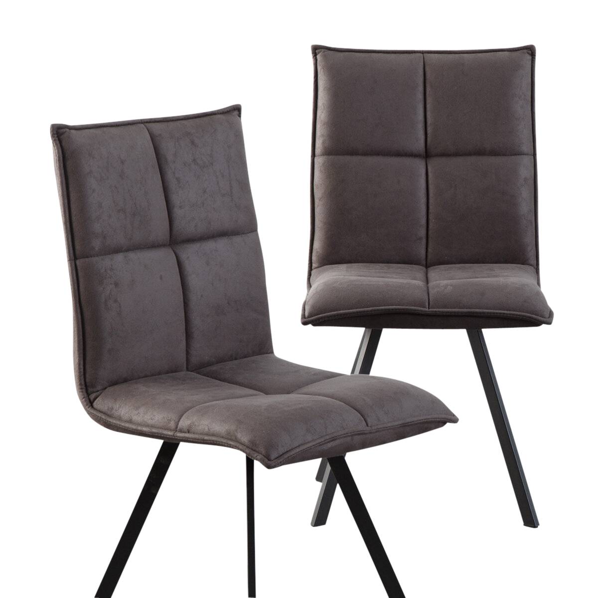 Lot de 2 chaises en polyester NINO noir, MADE IN MEUBLES