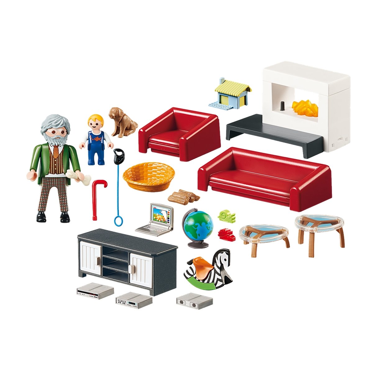 DollhouseSalon avec cheminée multicolore, PLAYMOBIL