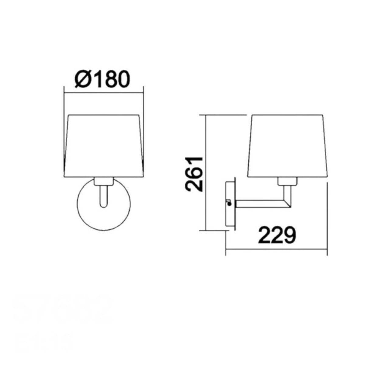 Applique Romi noir mat Abat Jour blanc noir, MILLUMINE