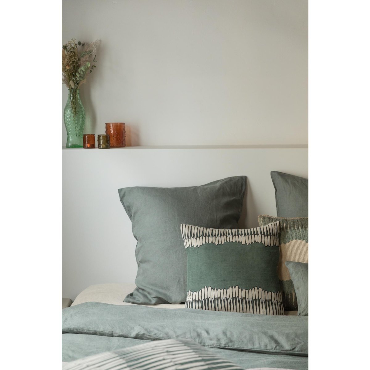 Drap Plat stonewashed Zephyr thym, VIVARAISE