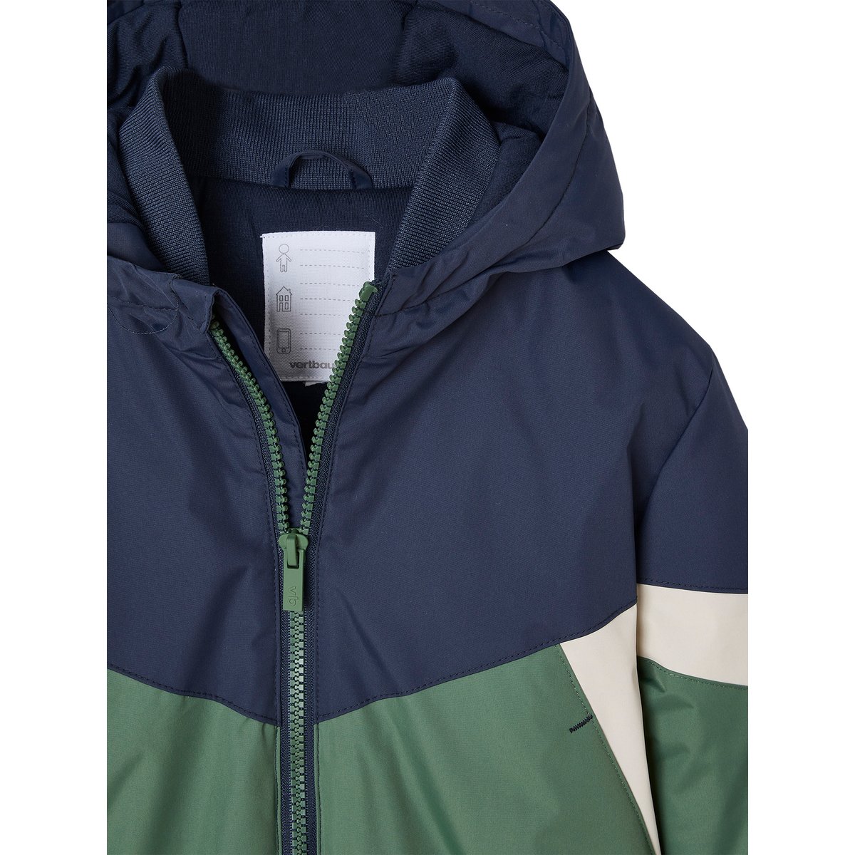 Blouson coupe-vent colorblock vert, VERTBAUDET