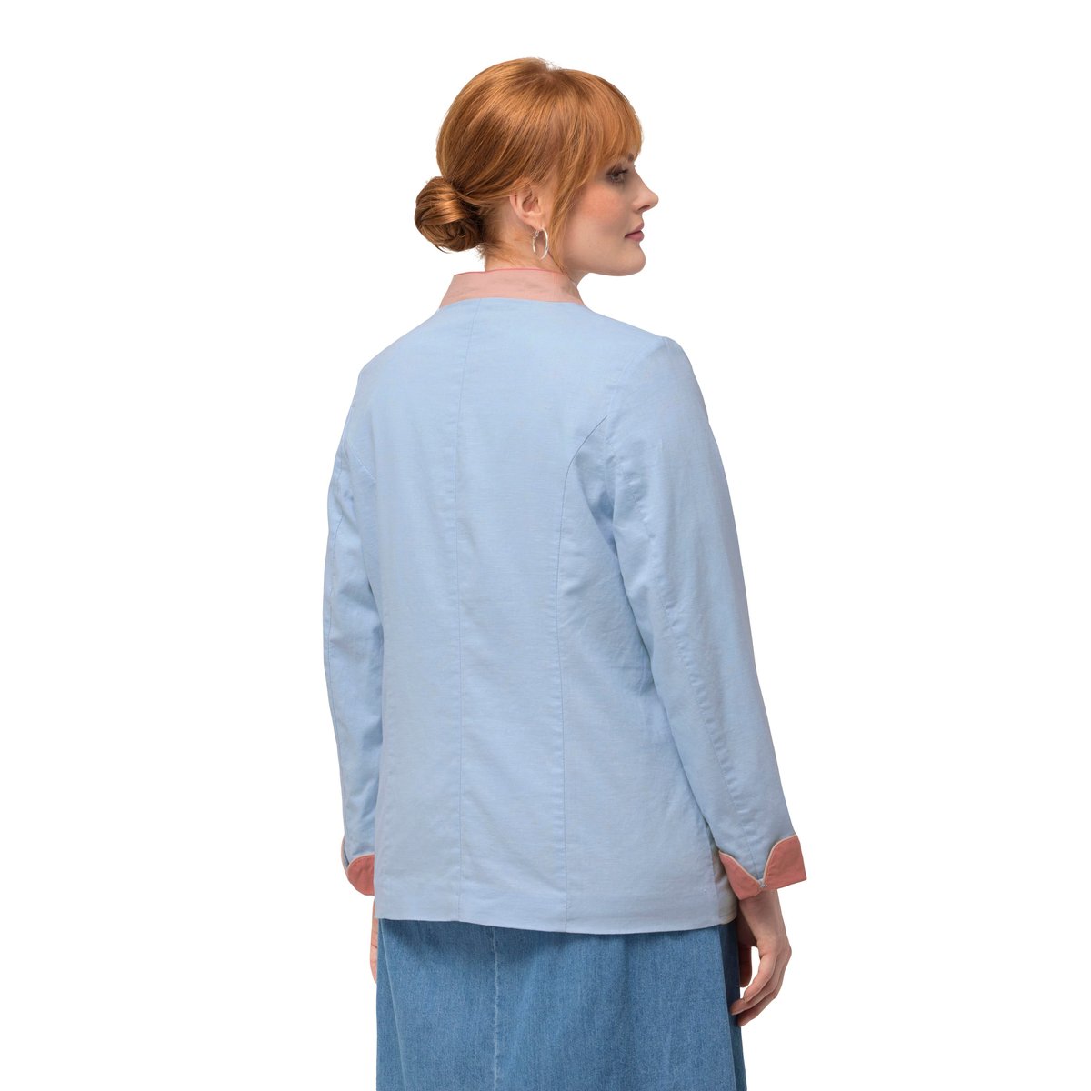 Veste Janker en lin mélangé, col montant bleu ciel, ULLA POPKEN