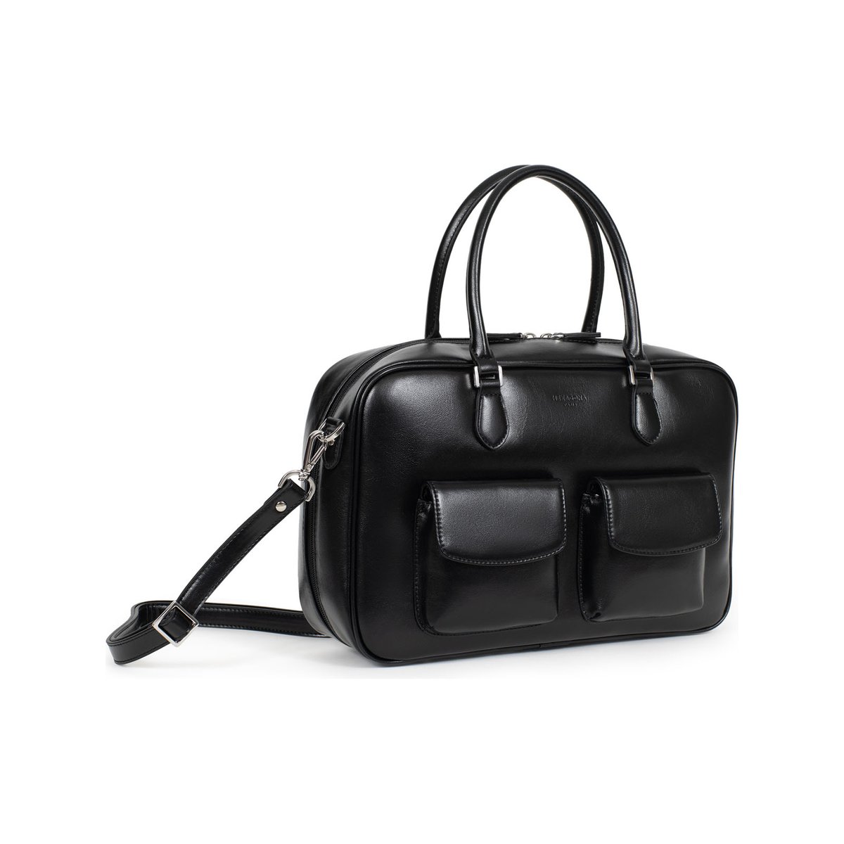 Sac porté main 2 poignées JADE noir, HEXAGONA