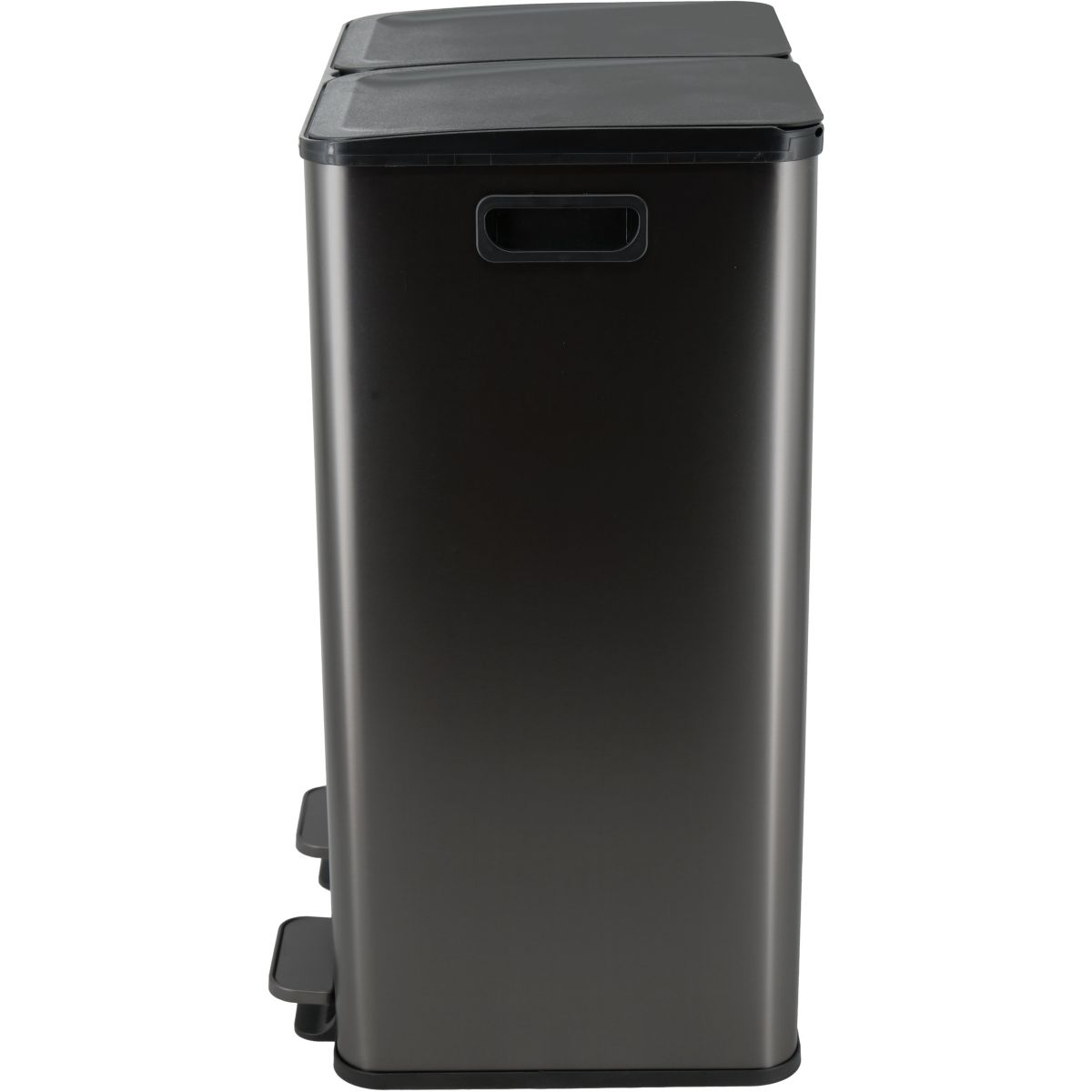 Poubelle de cuisine tri sélectif 60L anthracite couleur unique, MIOGO