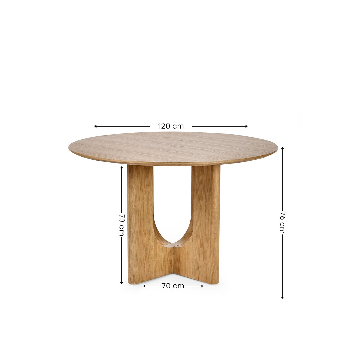 Calista Round Wood Dining Table (Seats 4) natural oak, SO'HOME