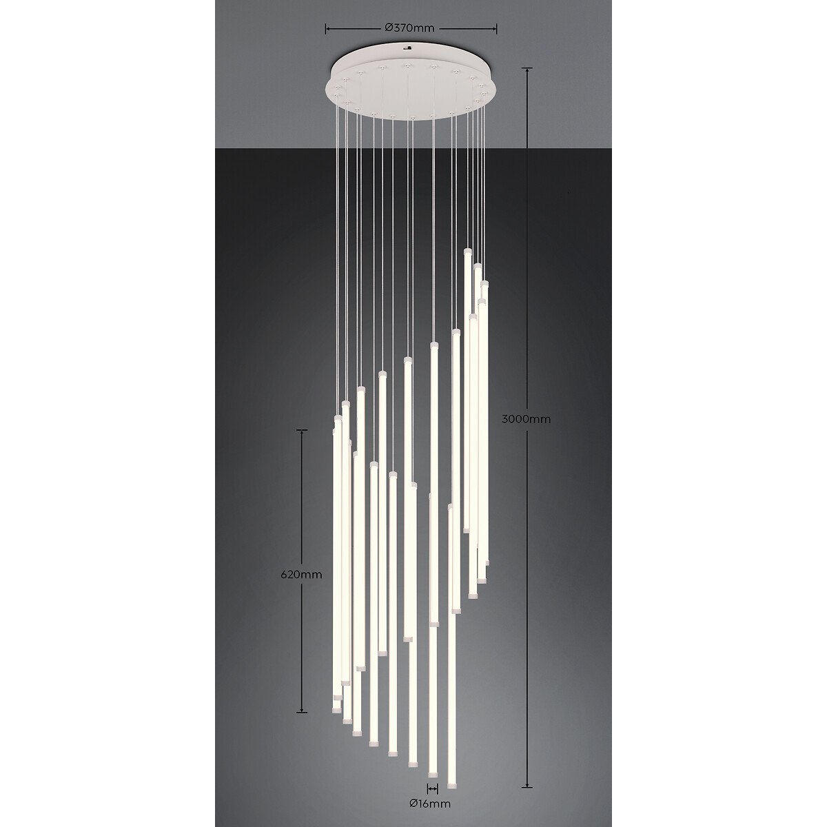 Suspensão Baxter, da Trio Lighting branco, TRIO LIGHTING
