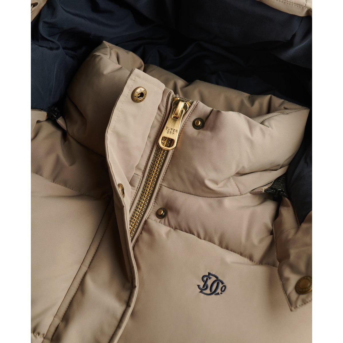 Doudoune à Capuche Premium brun roche délavé, SUPERDRY