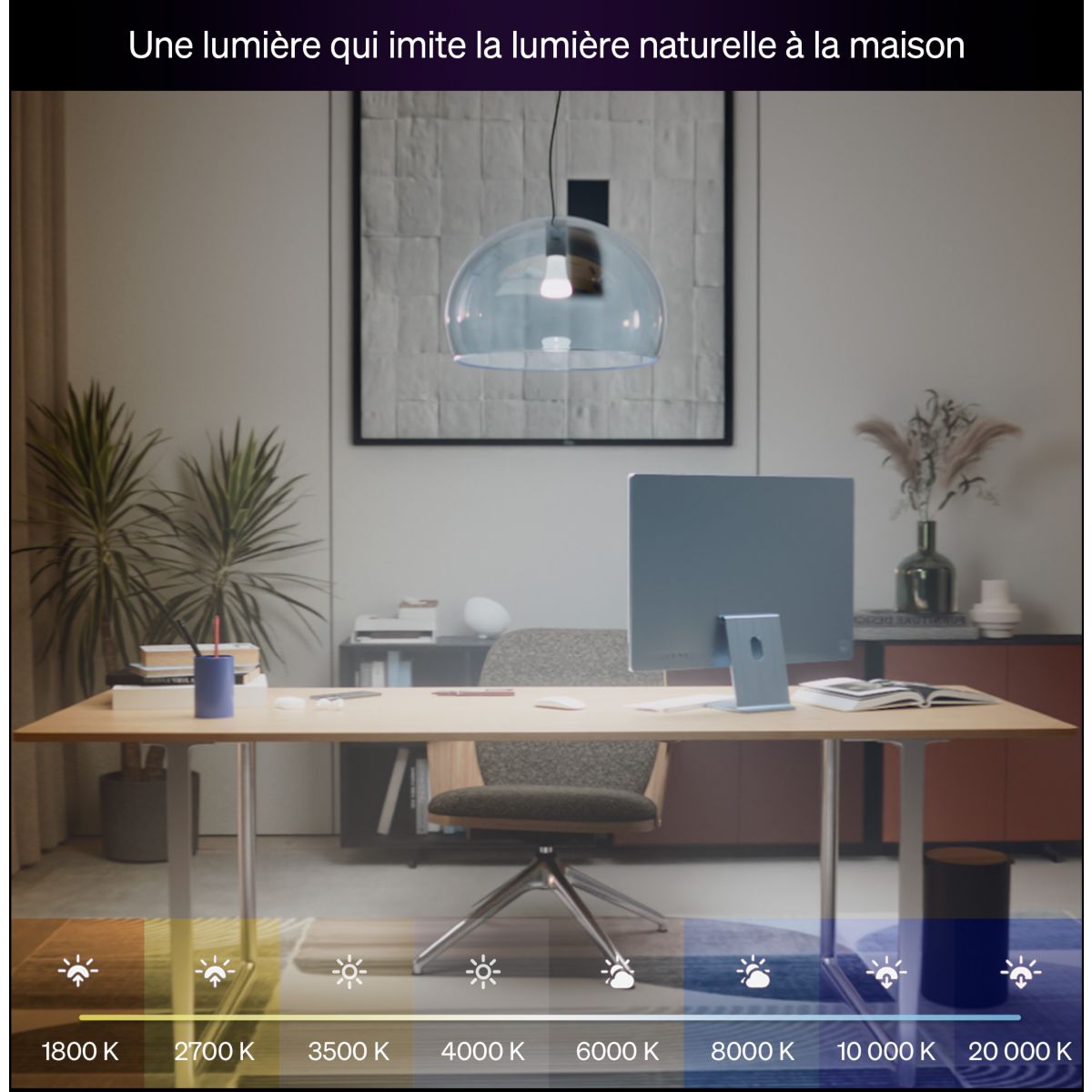 Ampoule LED connectée E27 White&Color Ambiance 100W couleur unique, PHILIPS HUE