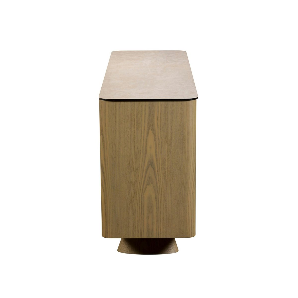 Buffet design céramique et placage chêne 3 portes CALA bois naturel, PIER IMPORT