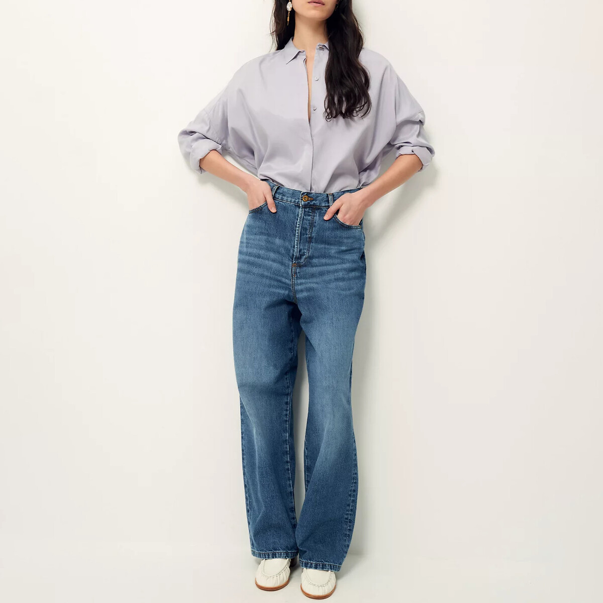 Paperlove Wide Leg Jeans with High Waist faded denim, SESSUN