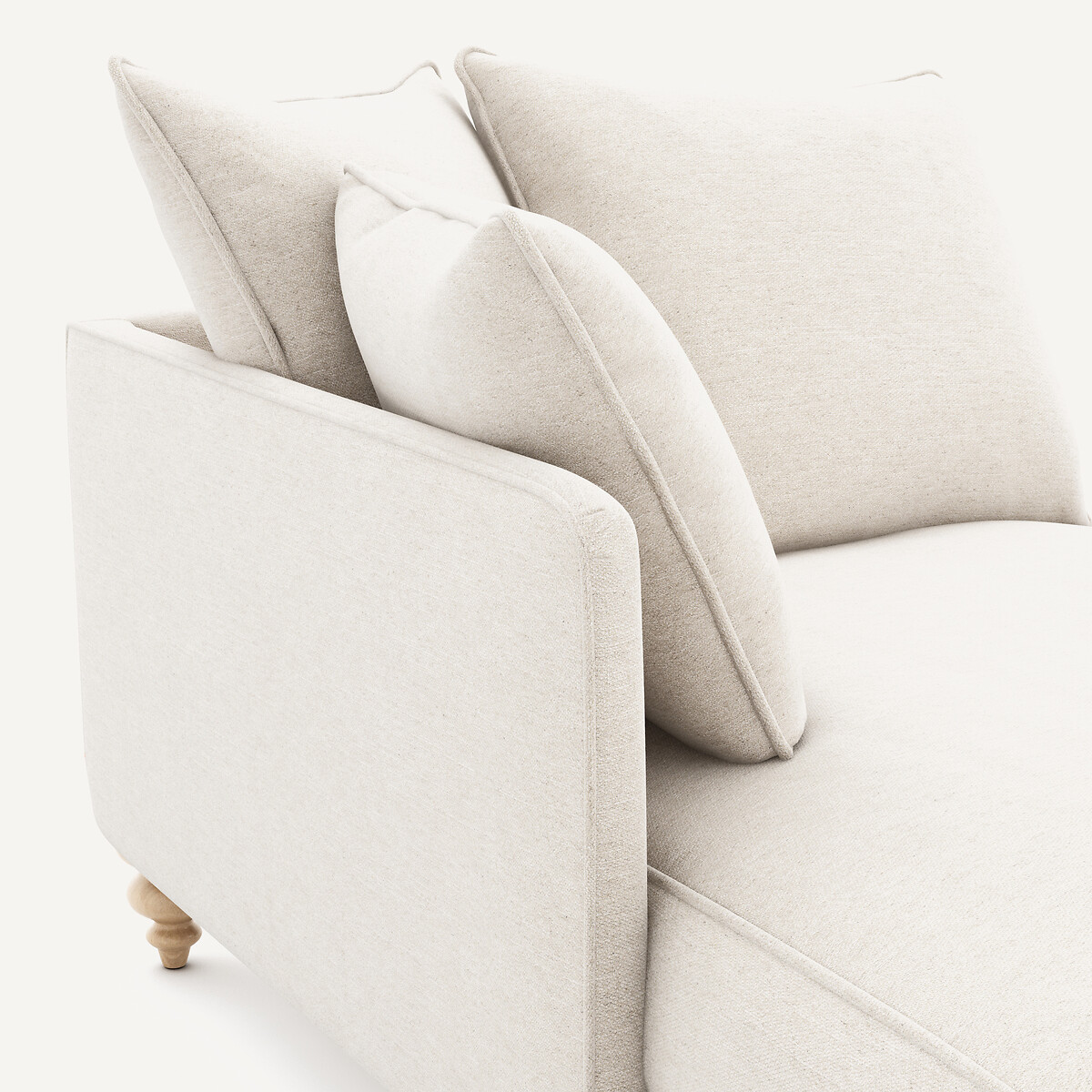 Chaiselongue aus meliertem Stoff, LAZARE elfenbein, AM.PM