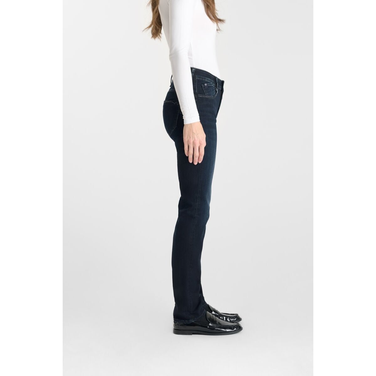 Jeans push-up droite taille haute PULP, longueur 34 blue / black, LE TEMPS DES CERISES