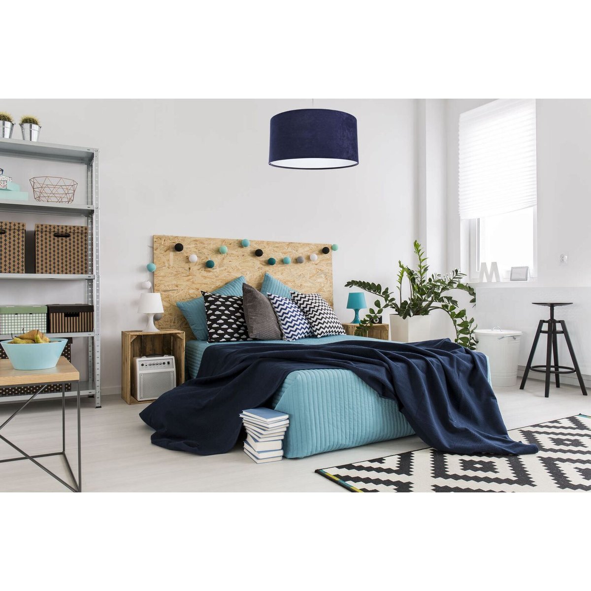 Suspension en tissu, CLASSIC bleu, blanc, BPS KONCEPT