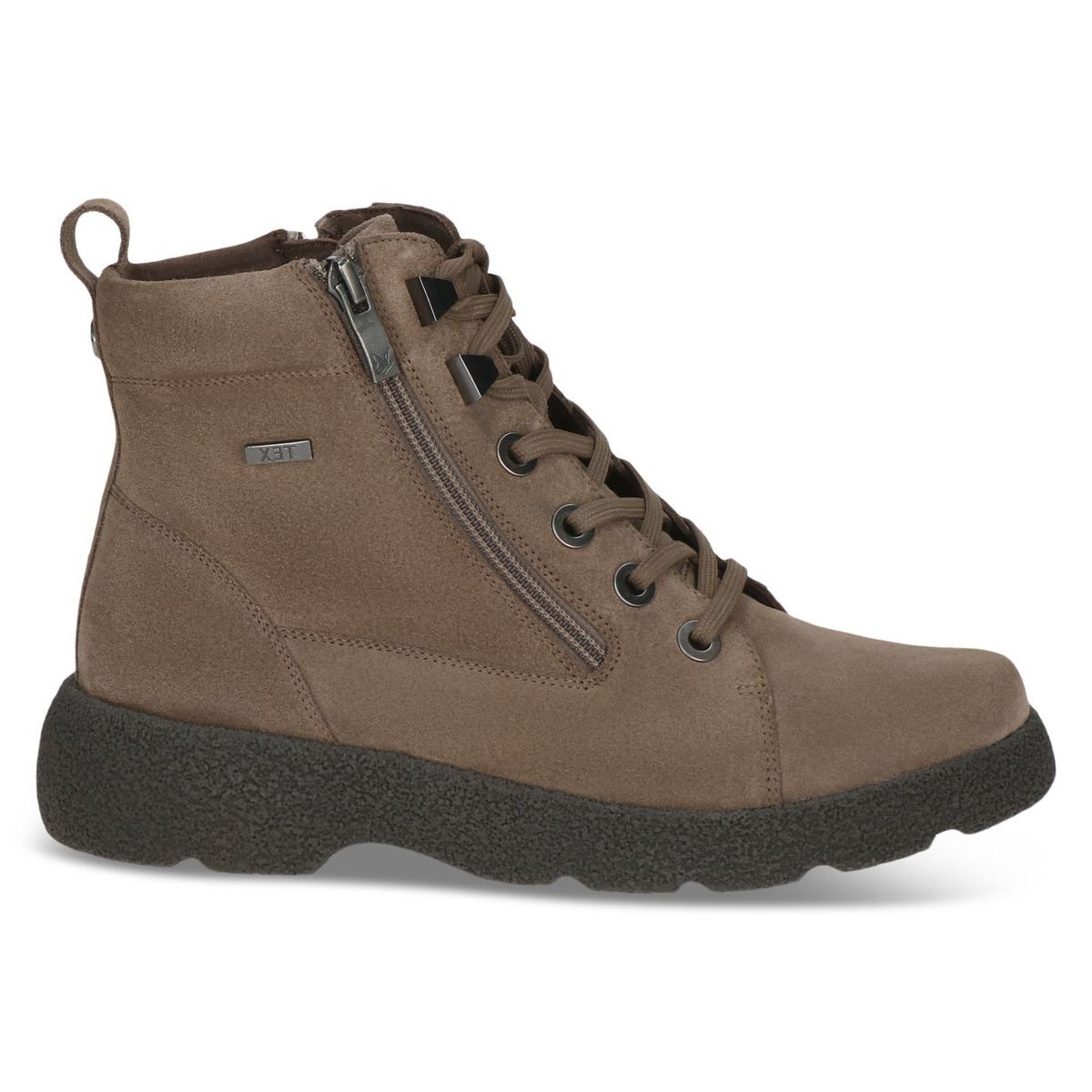 Bottine en cuir marron taupe nubuck, CAPRICE