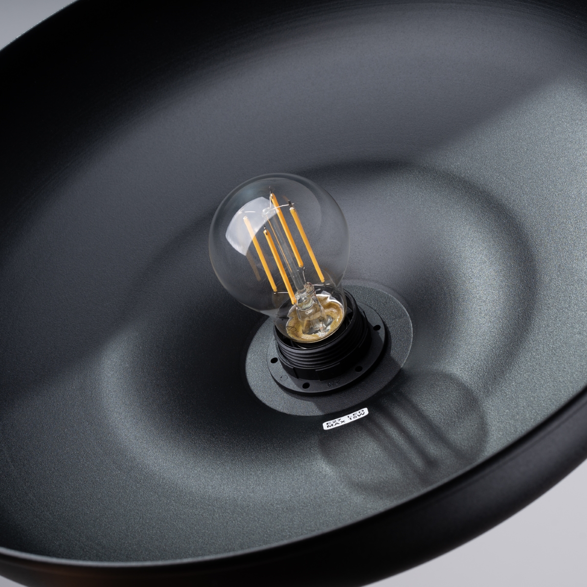 Suspension Acier Noir E27 1 Indy noir, EDEN