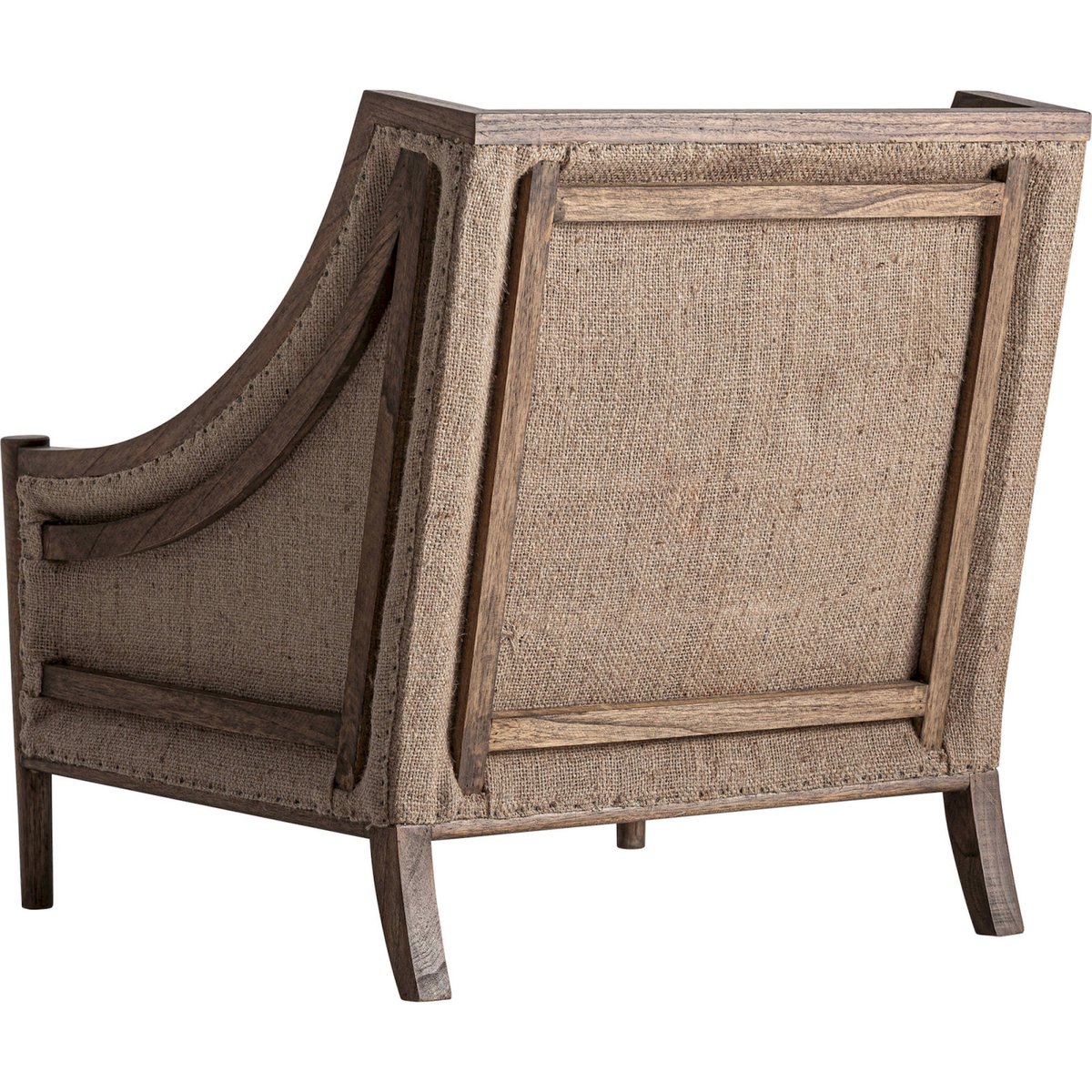 Fauteuil classique en bois bleu pétrole et marron, RECOLLECTION