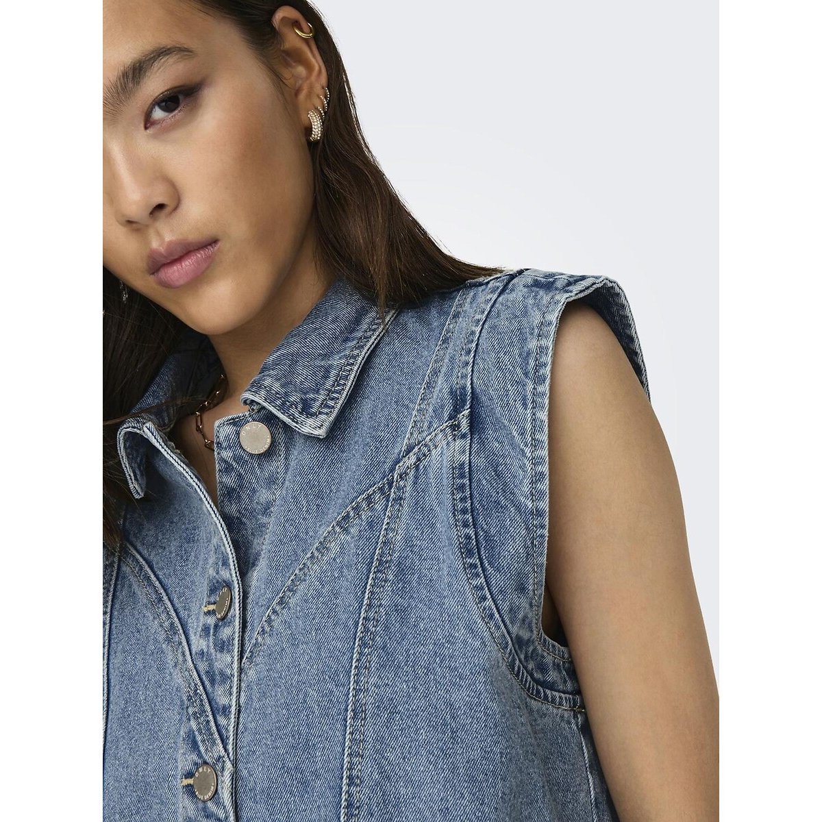Veste en jean sans manches medium blue, ONLY