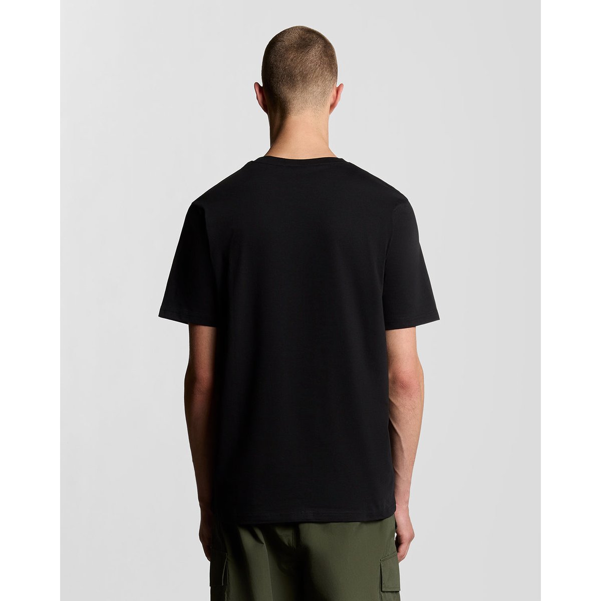 T-shirt en coton col rond noir jais, LYLE & SCOTT
