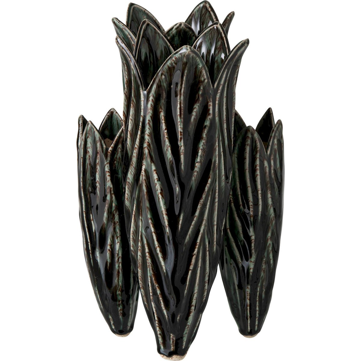 Vase en poterie sculpturale bleu pétrole, RECOLLECTION