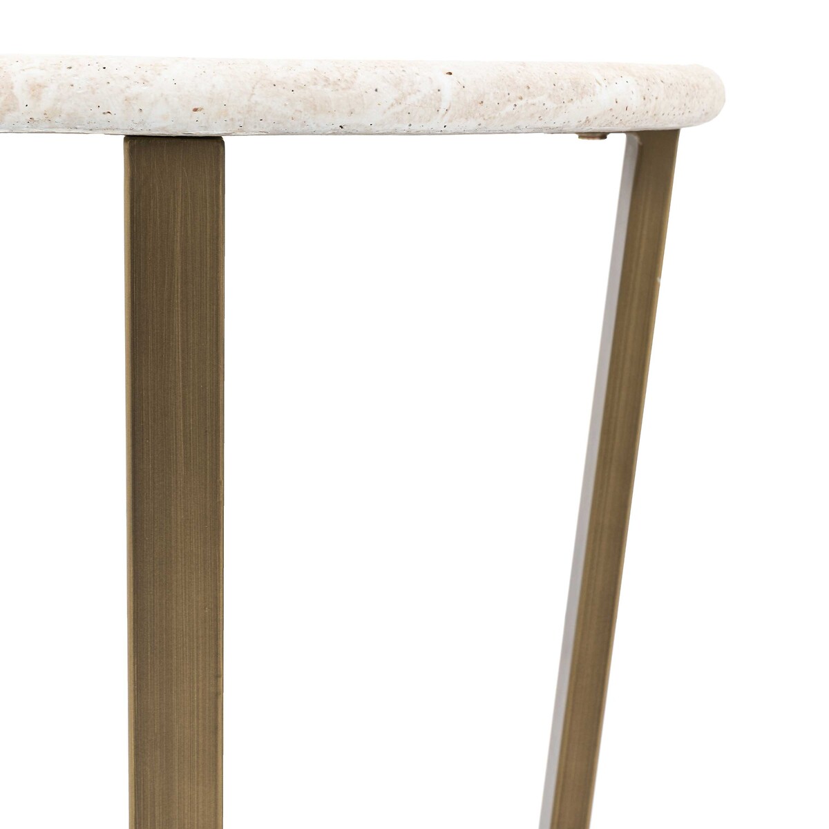 Mora Faux Travertine Side Table white marble, ÉDITÉ