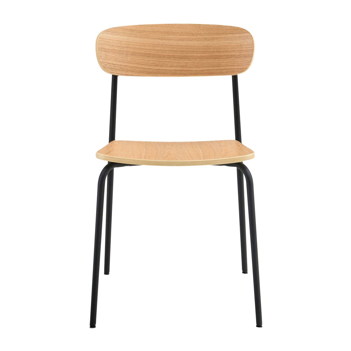 Lot de 2 chaises en métal et bois, LILA noir, OVIALA