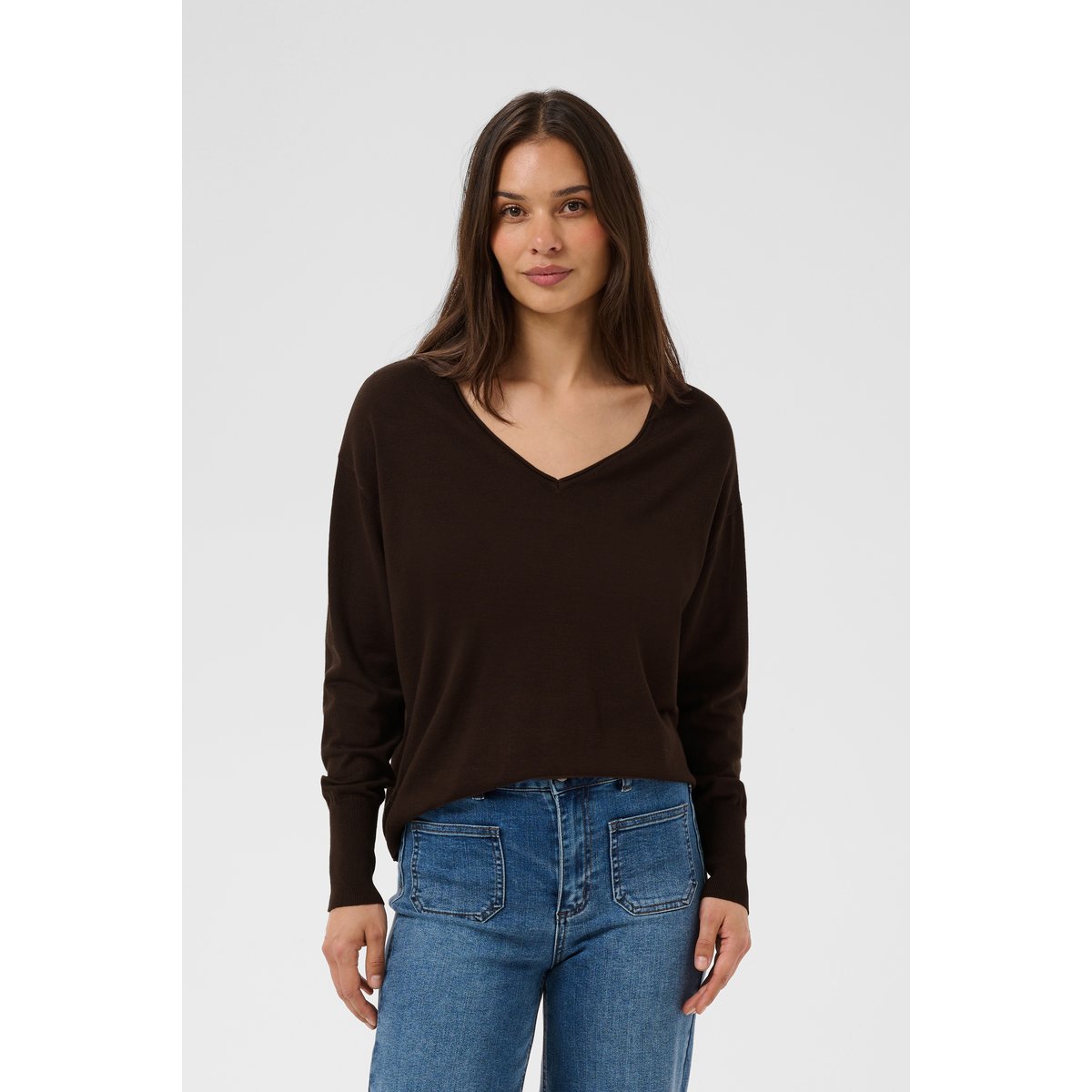 Pullover tricoté marron coffee bean, KAFFE