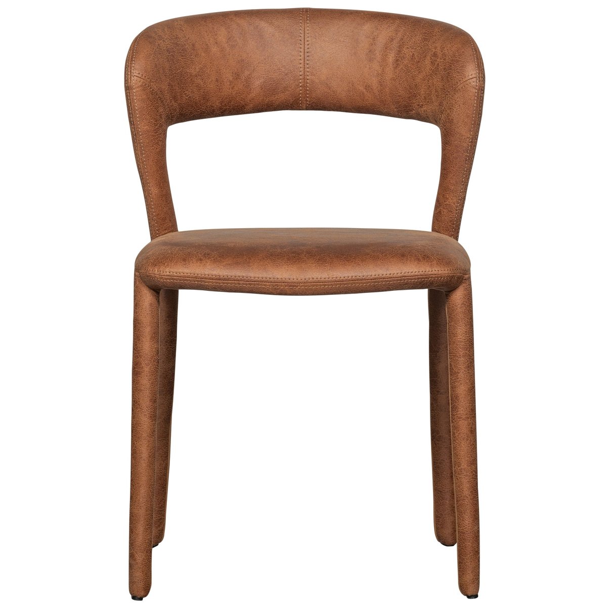 Lot de 2 chaises de salle à manger en polyester NOBLE cognac, WOOOD