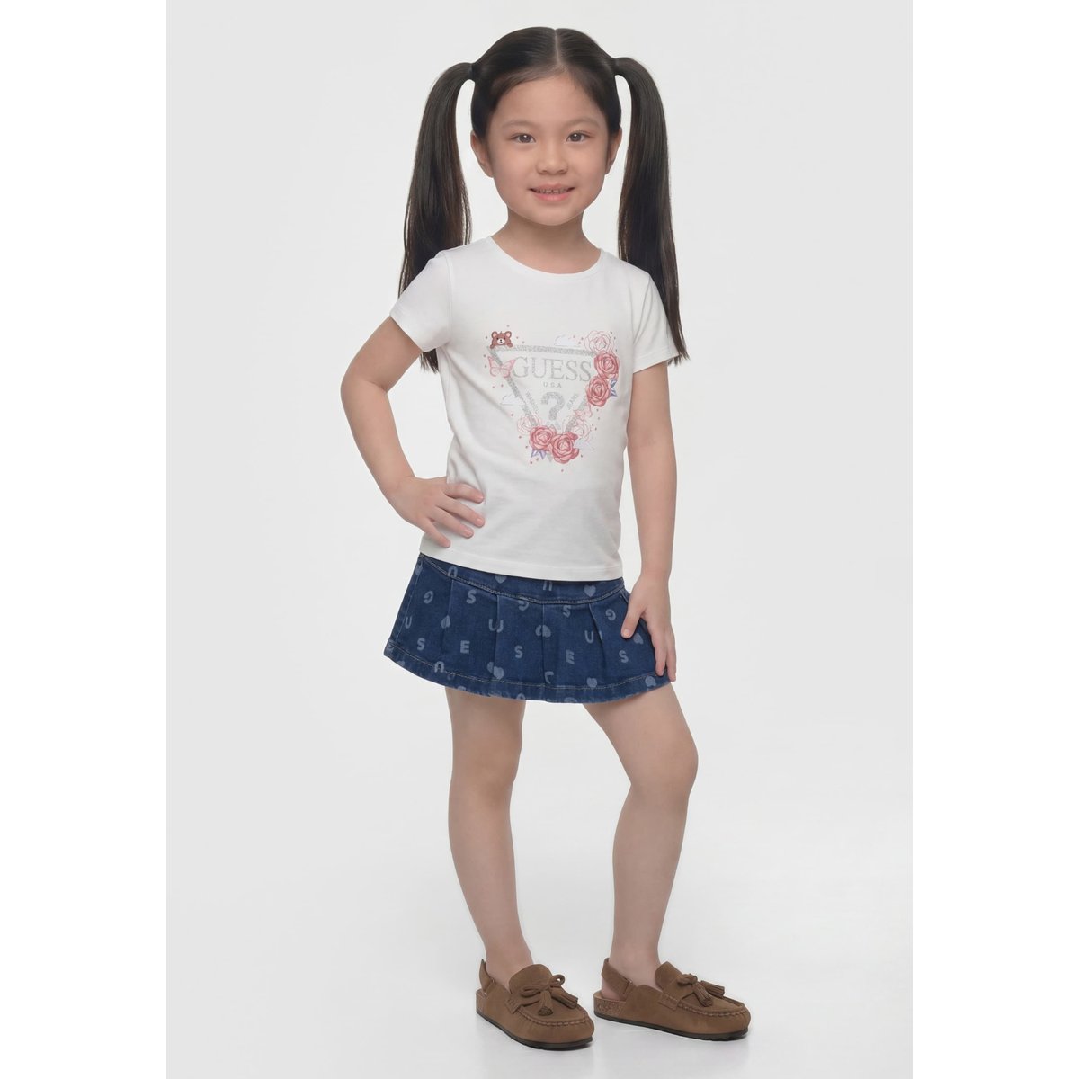 T-Shirt Avec Logo Imprimé blanc, GUESS KIDS
