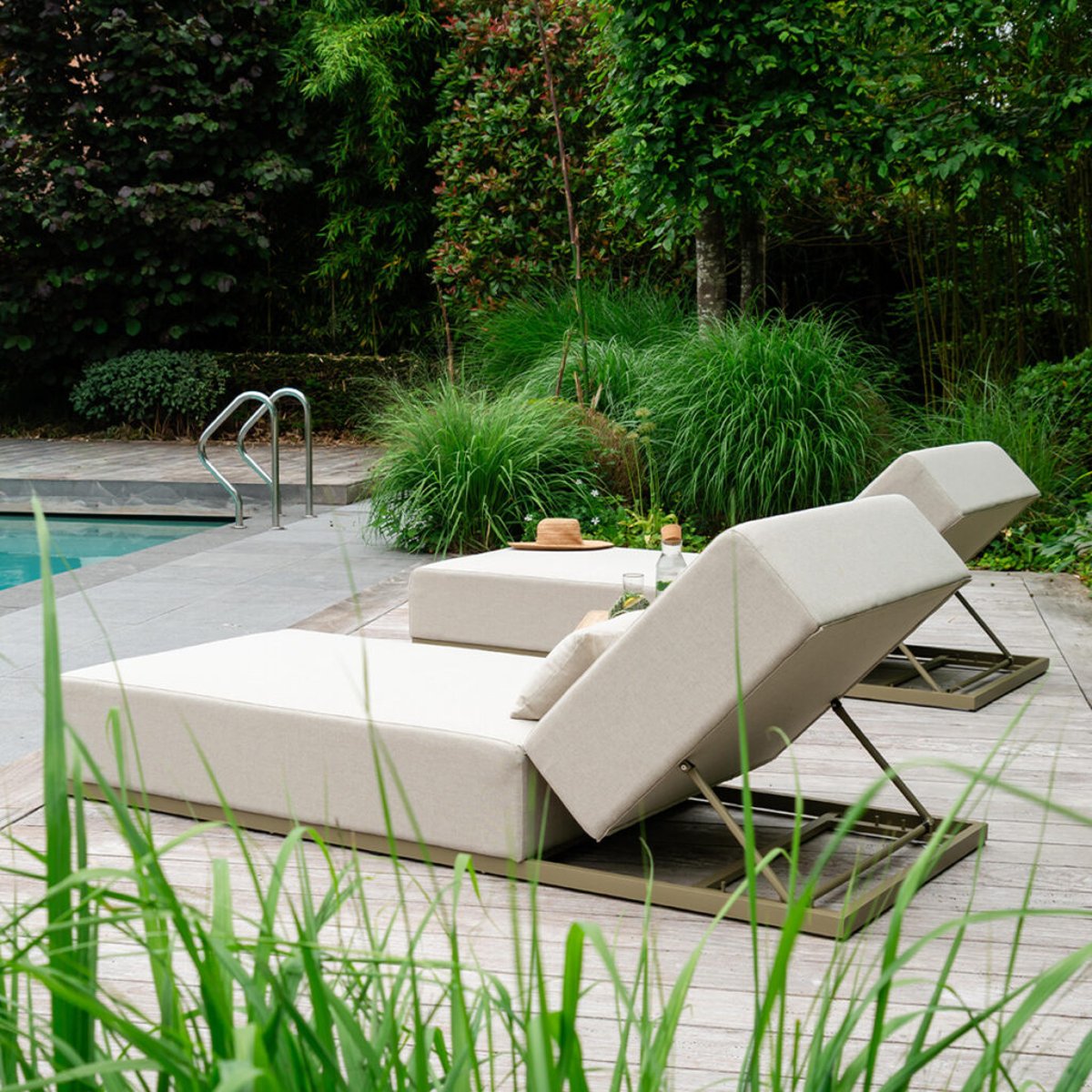 Transat inclinable 216cm en aluminium Kaki clair CAVALLO kaki clair, WILSA GARDEN