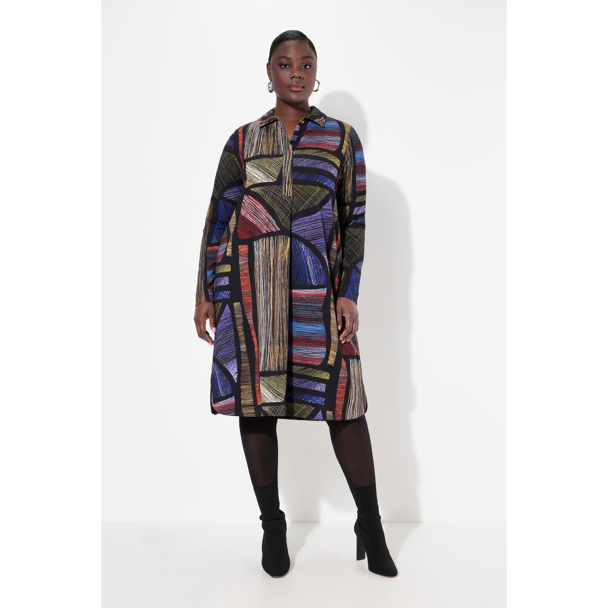 Robe en tissu Punto di Roma noir, ULLA POPKEN