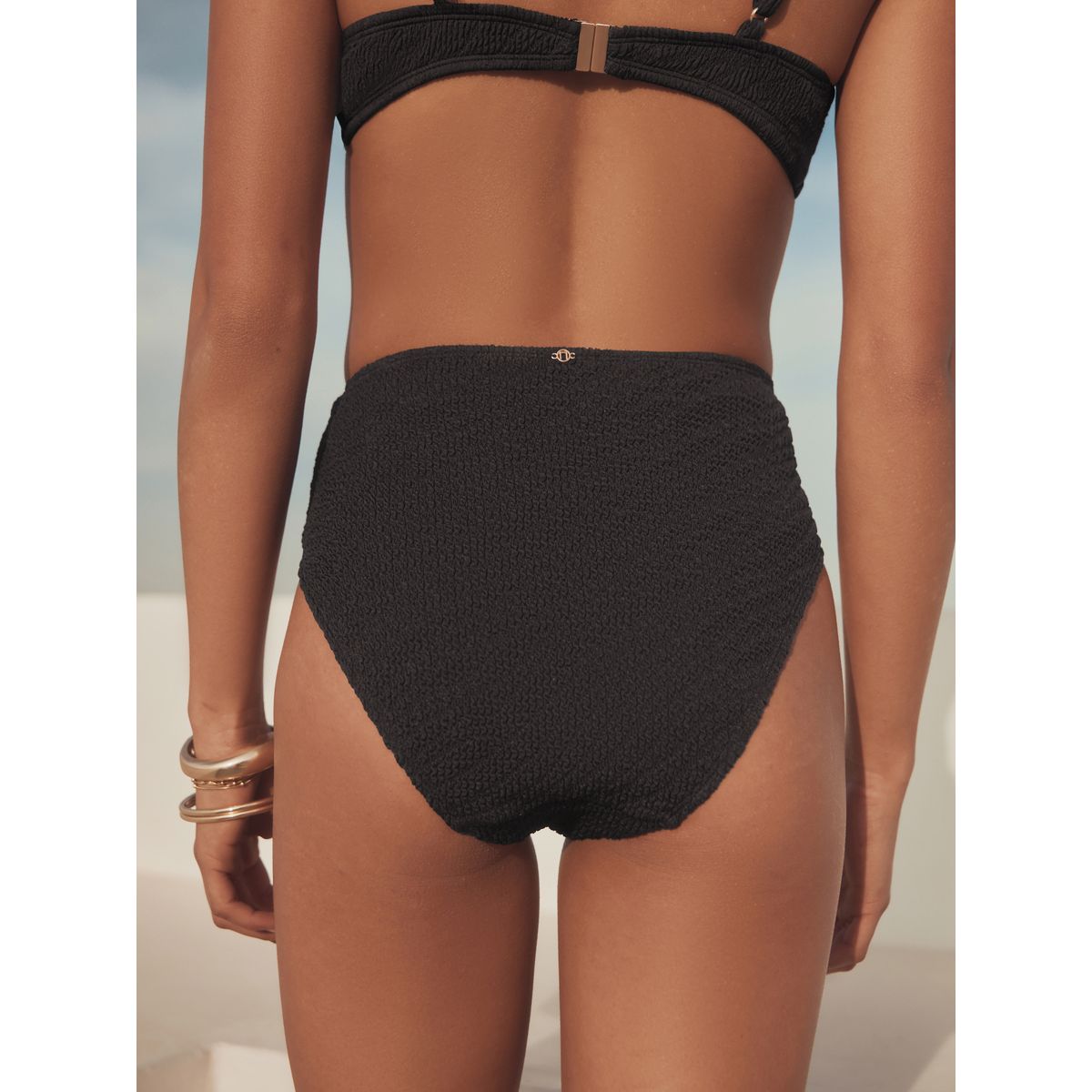 Bas de bikini effet froissé noir, NEXT