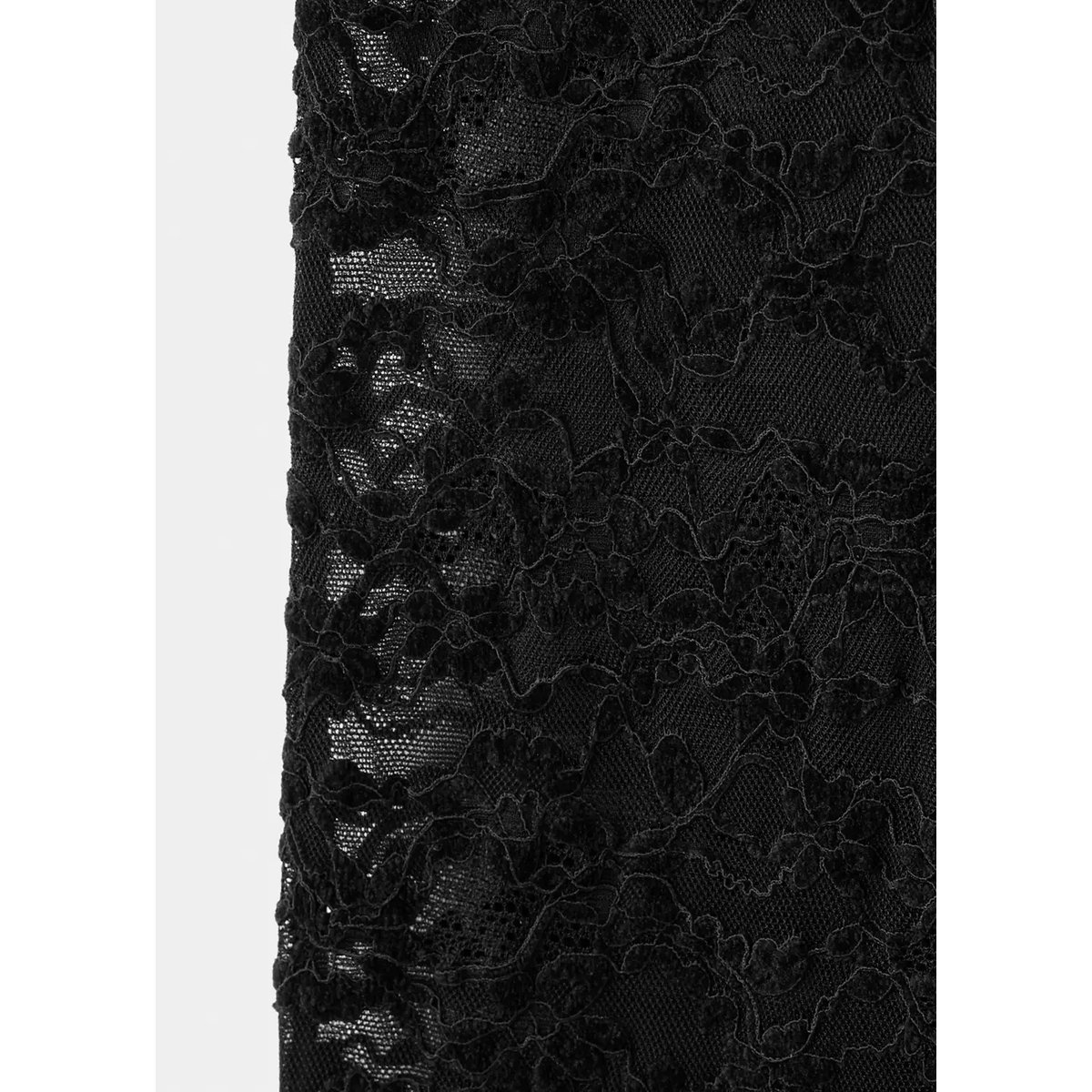 Pantalon en dentelle semi-transparent noir, MANGO