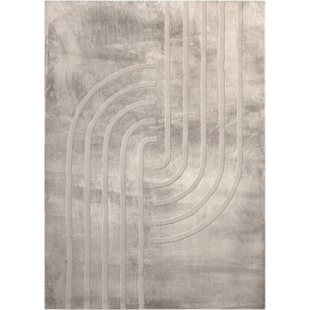 Tapis rectangulaire à motif géométrique taupe gris clair nuancé beige, ARTE ESPINA