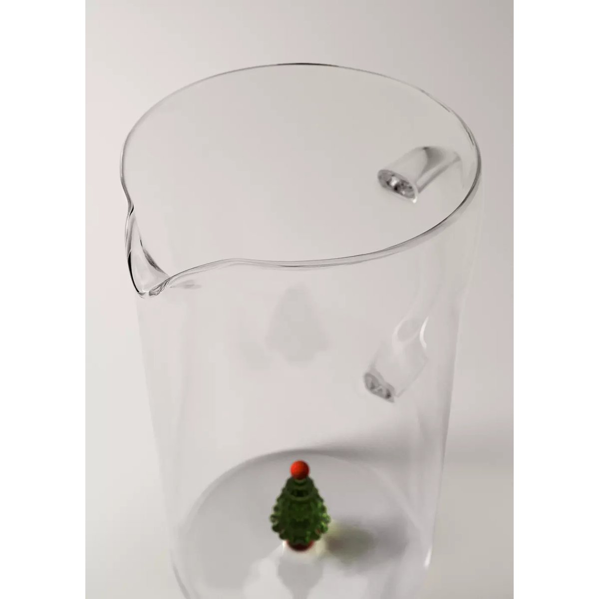 Carafe en verre avec détail sapin vert forêt, MANGO HOME