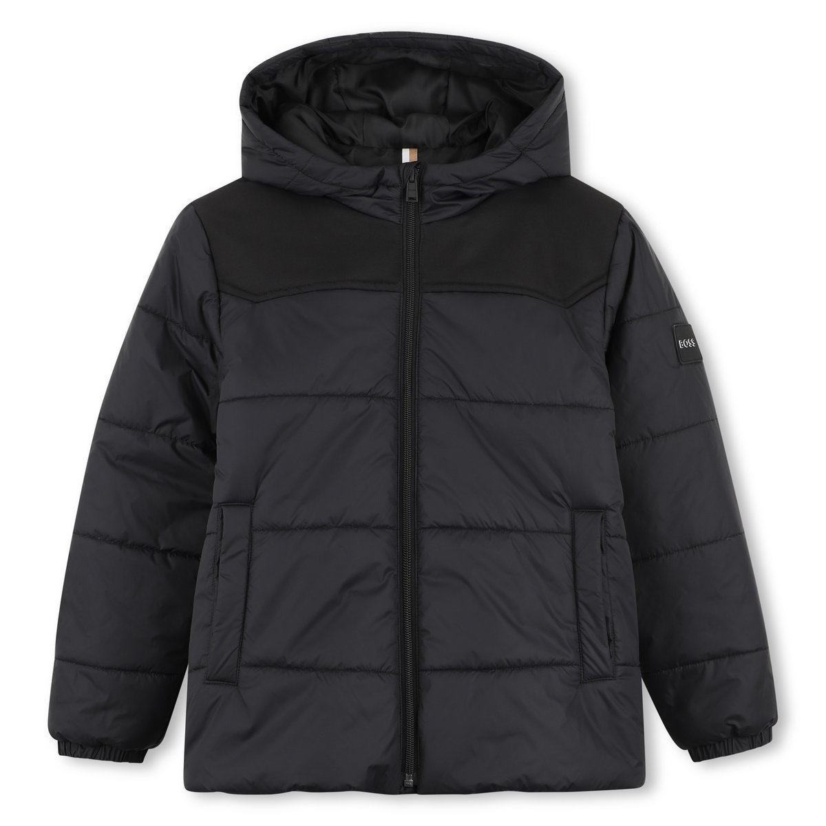 Doudoune à capuche black, BOSS KIDSWEAR