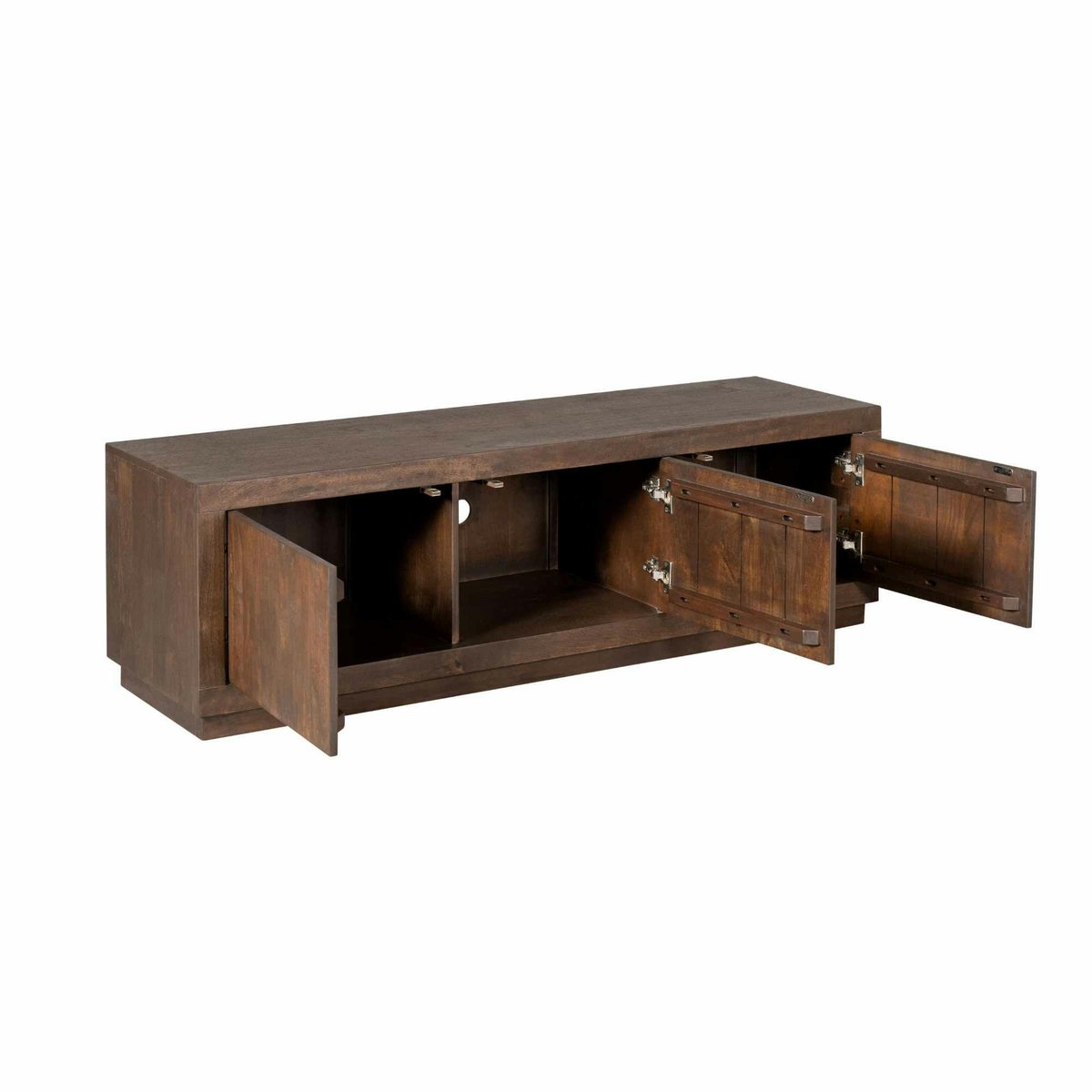 Meuble TV 150 cm 3 portes en bois MONTARO brun, PIER IMPORT