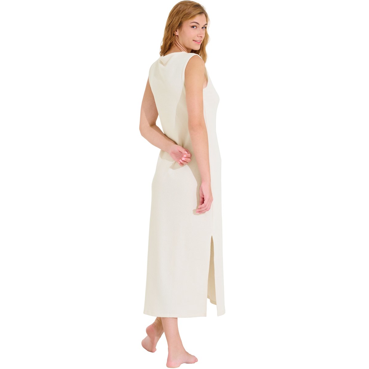 Chemise de nuit longue sans manches FREELY blanc, LISCA