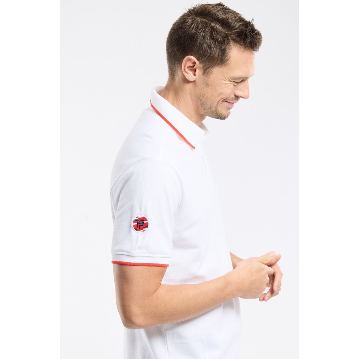 Polo maille piquée FOUNTAINE PAJOT blanc/pompon, ARMOR-LUX