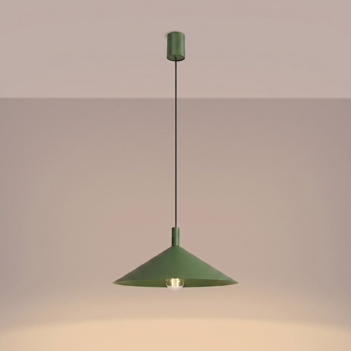 Suspension Acier Vert Olive E27 1 NOX vert olive, EDEN