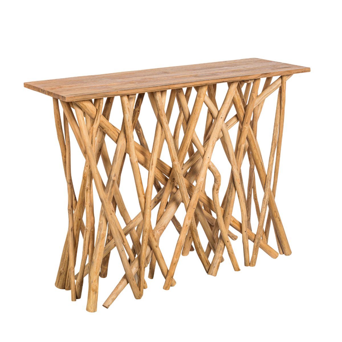 Console en branches de teck ENORA naturel, HYDILE