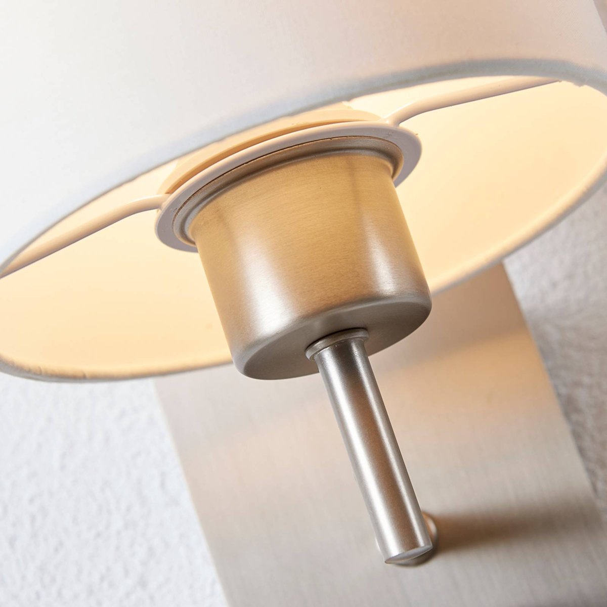 Applique en textile moderneLED, Camilo blanc, nickel mat, LINDBY