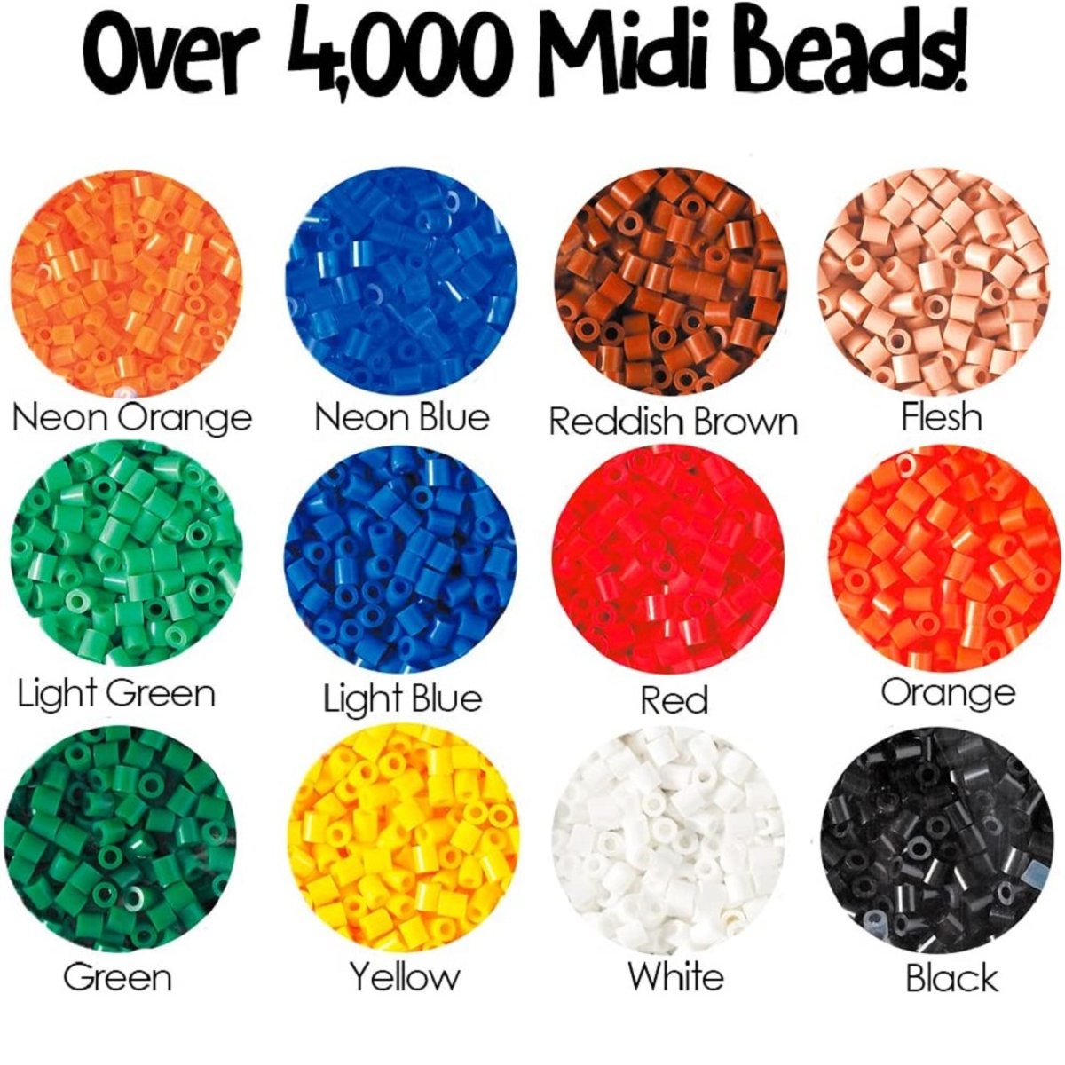 Pot 4000 perles plastique beige, HAMA