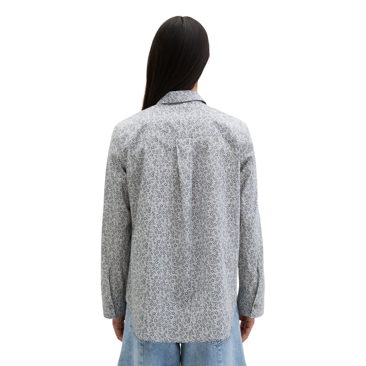 Blouse A-Shape en popeline Papertouch bleu clair, MARC O'POLO