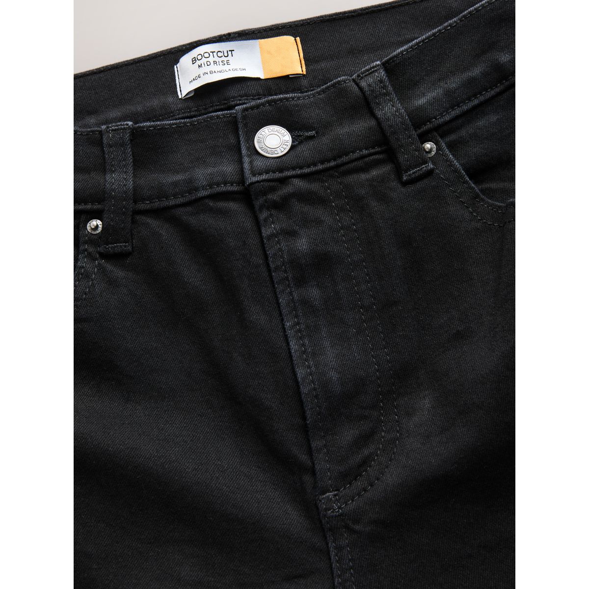 Jean bootcut stretch à taille mi-haute noir, NEXT