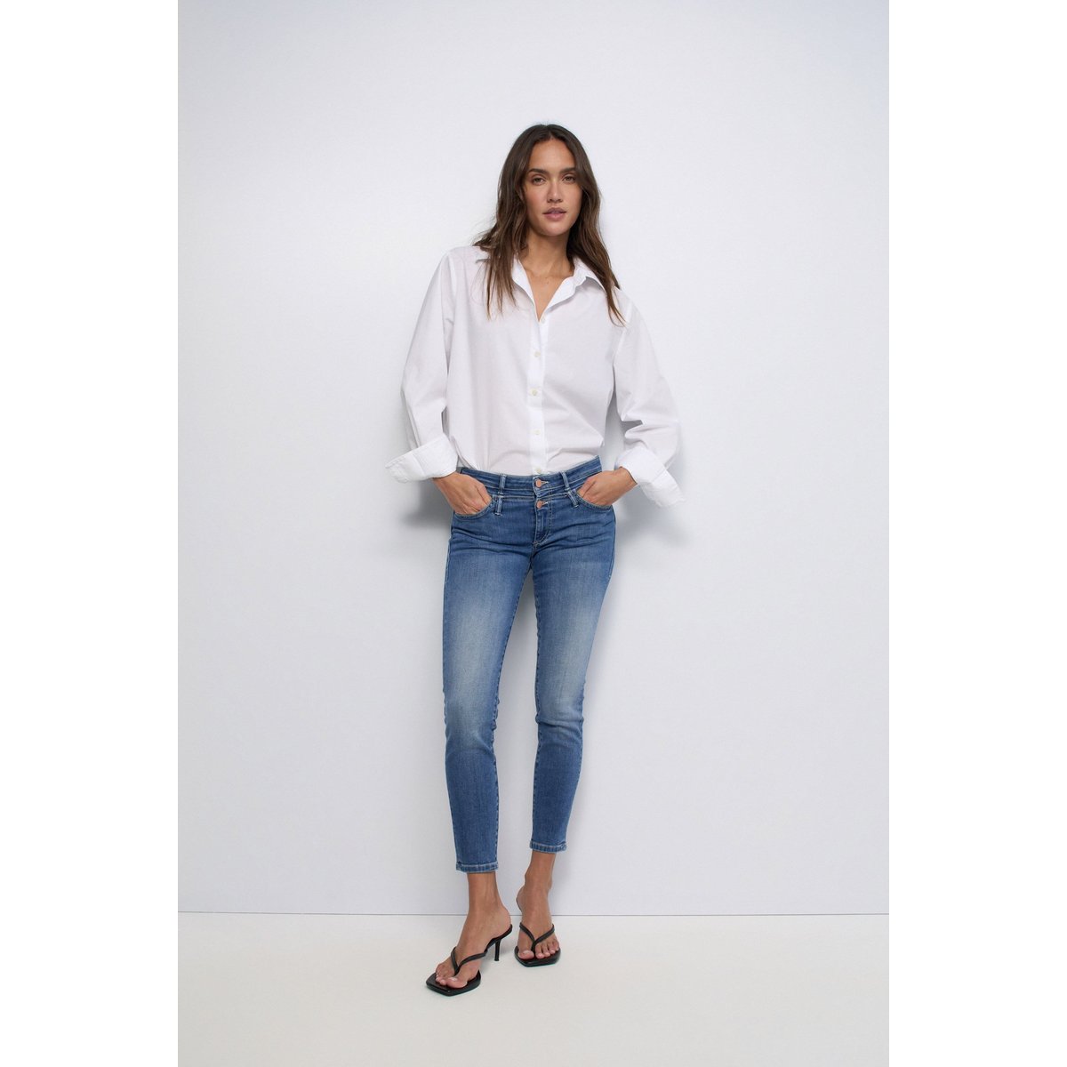 JEAN WONDER PUSH UP CROPPED SKINNY bleu, SALSA JEANS