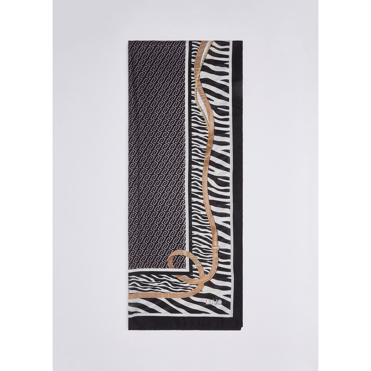 Étole imprimé animal avec sangles noir, LIU JO
