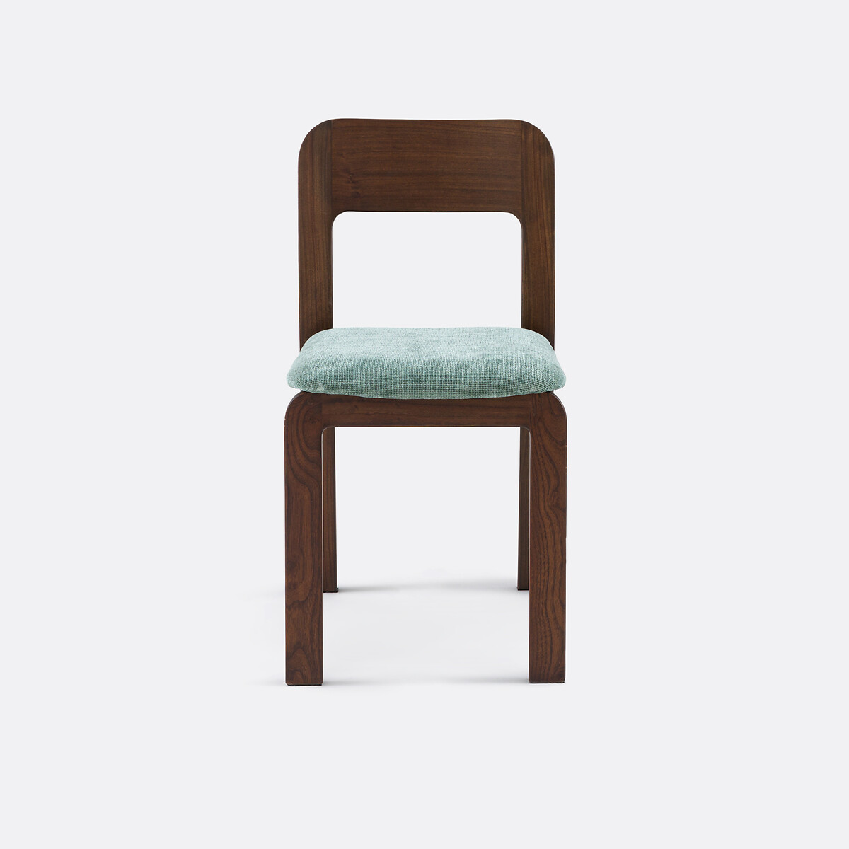 Chaise rembourrée en orme massif Talet teinté coloris noyer/bleu, LA REDOUTE INTERIEURS