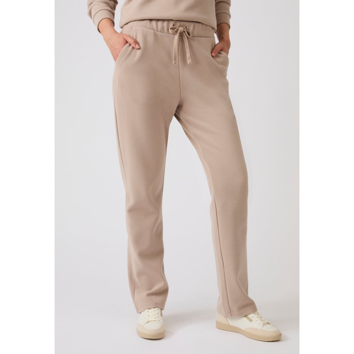 Pantalon de détente enfilable côtelé gris taupe, DAMART