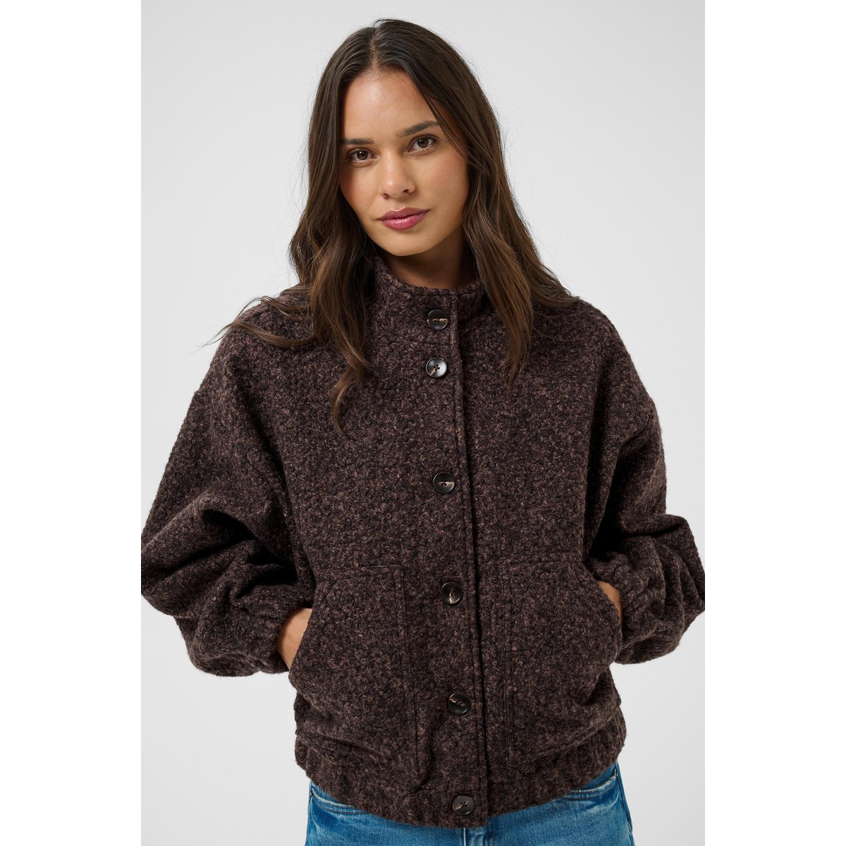 Manteau marron coffee bean melange, KAFFE